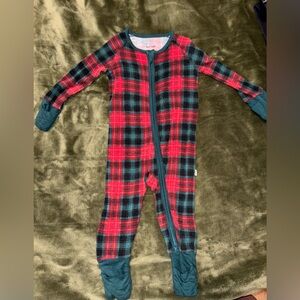 Little Sleepies 3/6 months Tartan Christmas Pajama